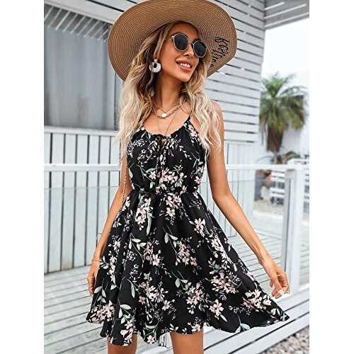 Style Quotient Adults-Women Black Floral Dresses