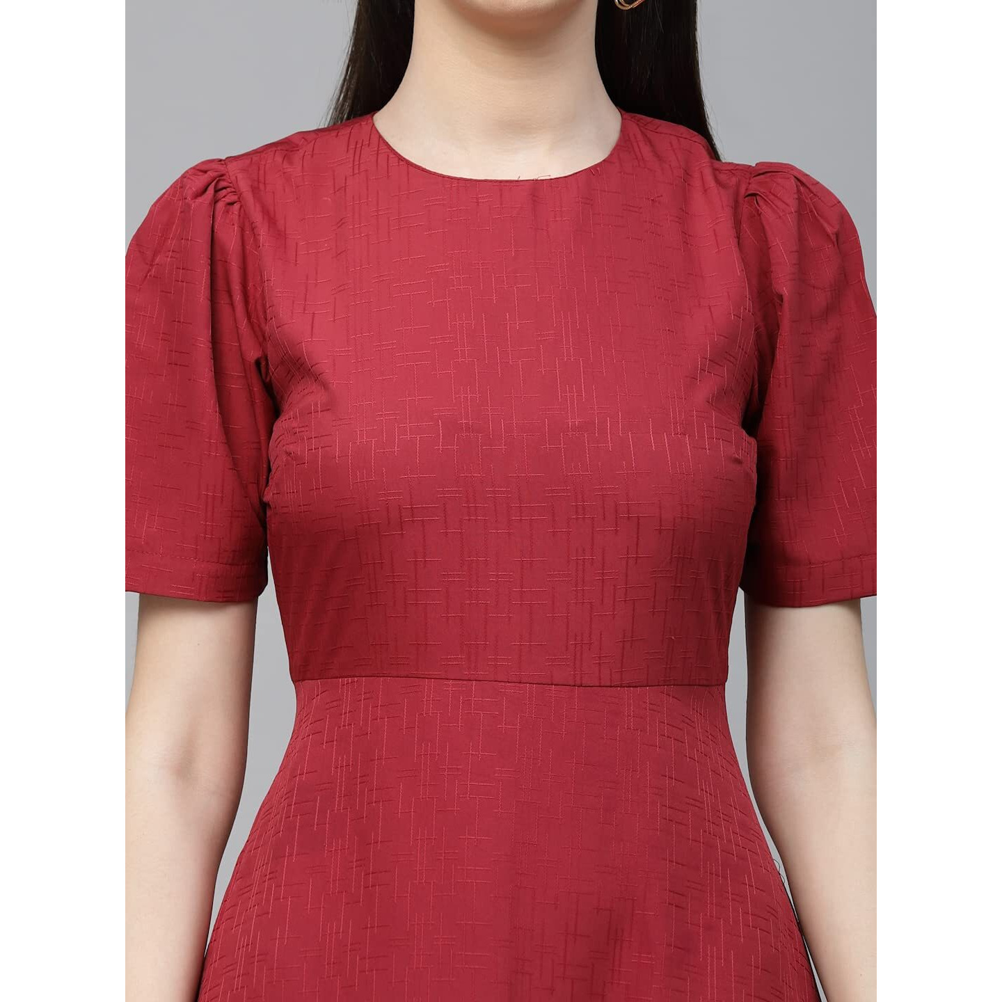 Style Quotient Women Maroon Solid Polyester Regular Smart Casual Tops