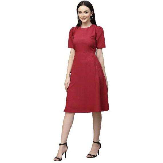 Style Quotient Women Maroon Solid Polyester Regular Smart Casual Tops