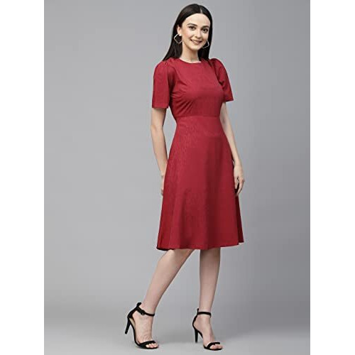 Style Quotient Women Maroon Solid Polyester Regular Smart Casual Tops