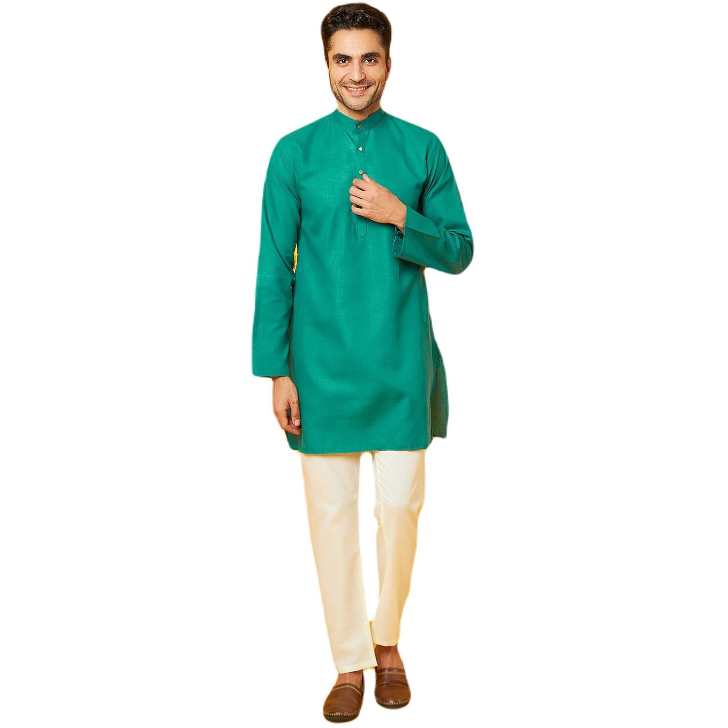 Bon Organik Green Kurta Pajama Set For Men