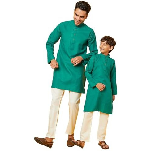 Bon Organik Green Kurta Pajama Set For Men