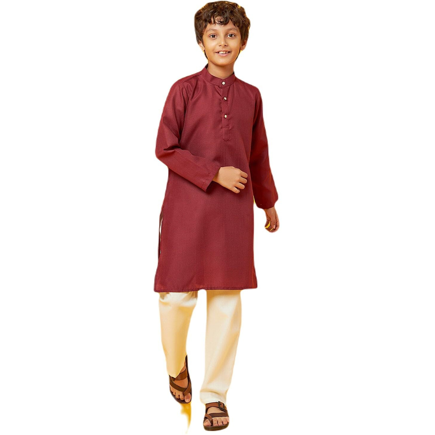 Bon Organik Marron Kurta Pajama Set For Boy