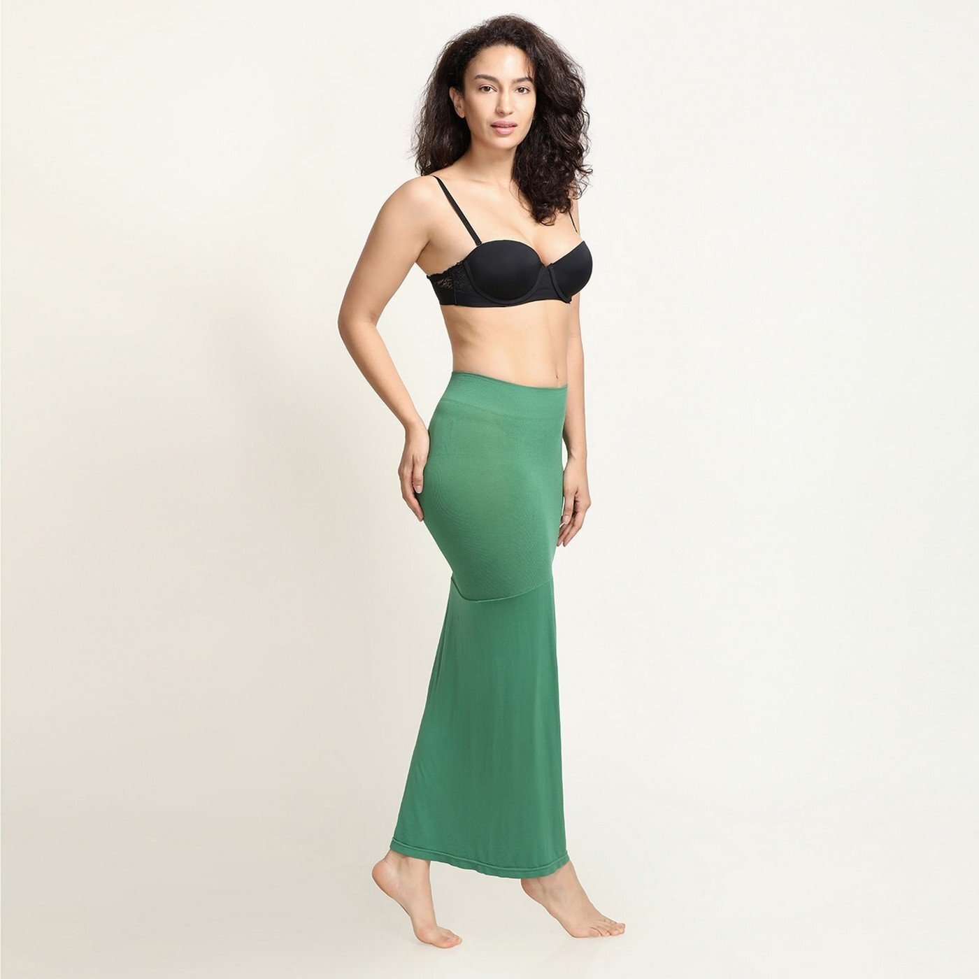 Zivame All Day Flared Mermaid Saree Shapewear For Women - Turquoise