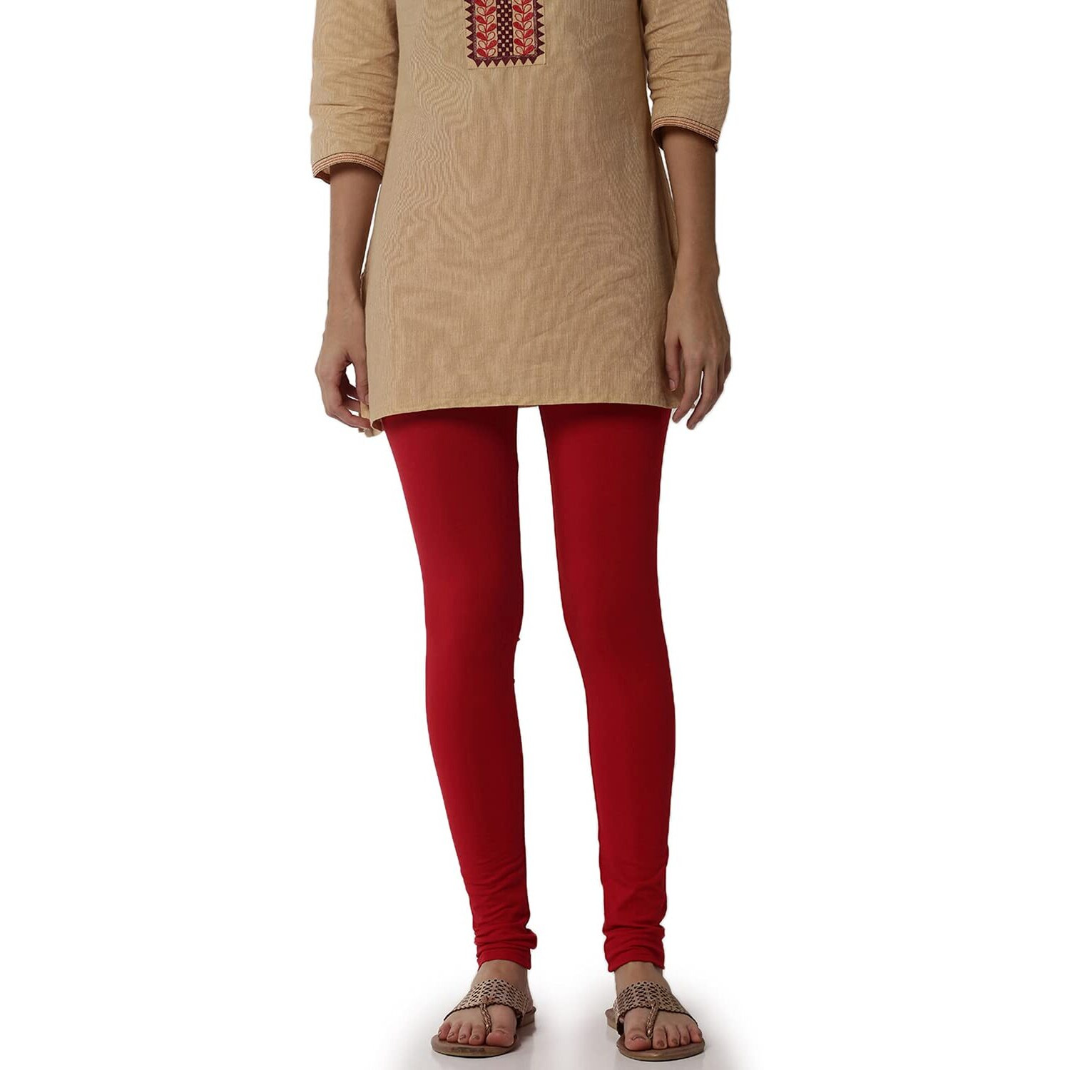 Soch Red Pure Cotton Solid Chudi (8907713009776-M-Red)
