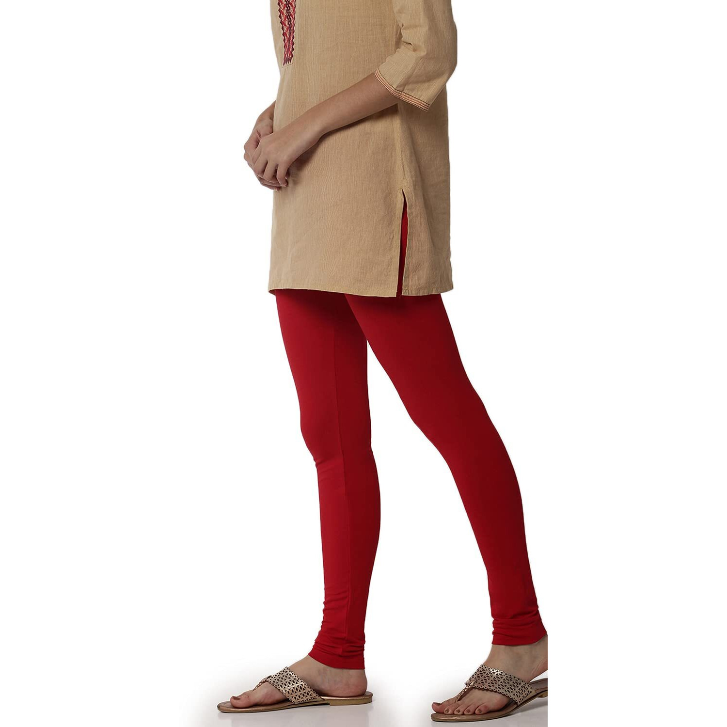Soch Red Pure Cotton Solid Chudi (8907713009776-M-Red)