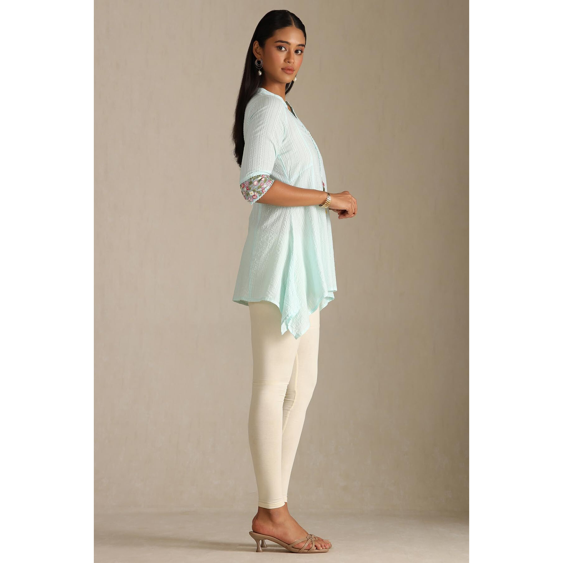 Soch Cream Pure Cotton Solid Chudi (8907713047488-M-Cream)