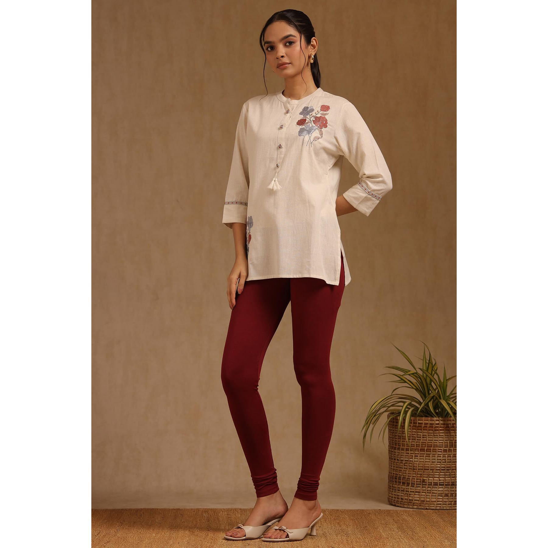 Soch Maroon Pure Cotton Solid Chudi (8907713139688-Xl-Maroon)