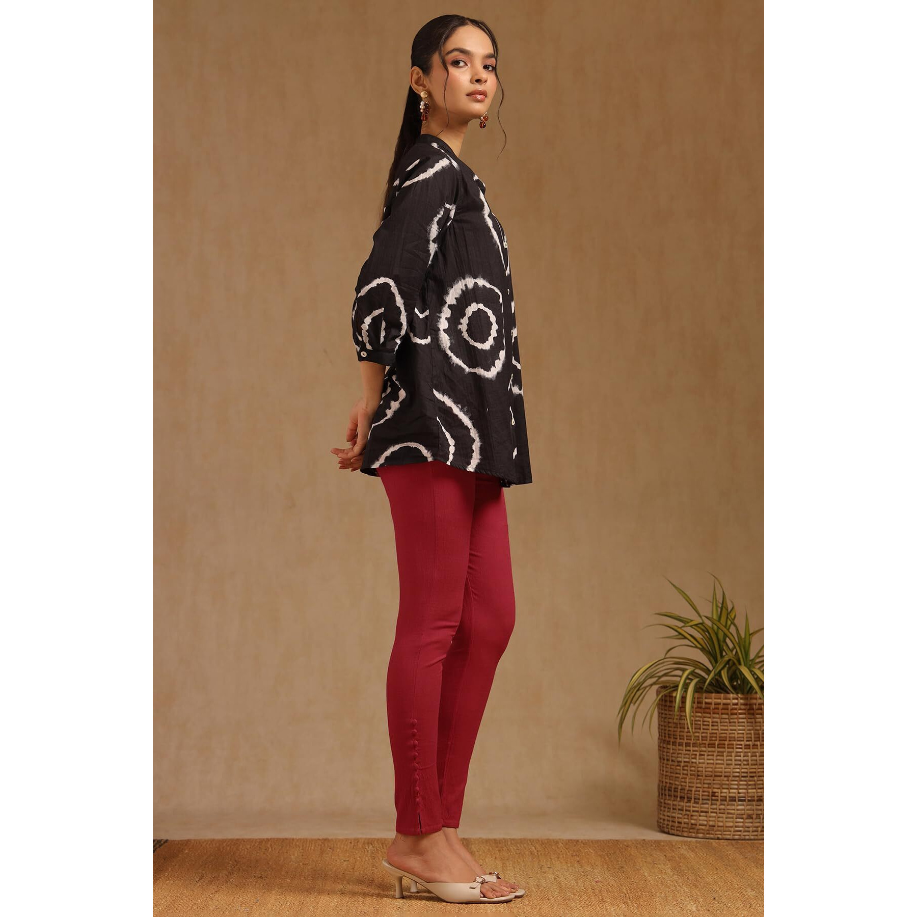 Soch Dk Rose Cotton Solid Pant
