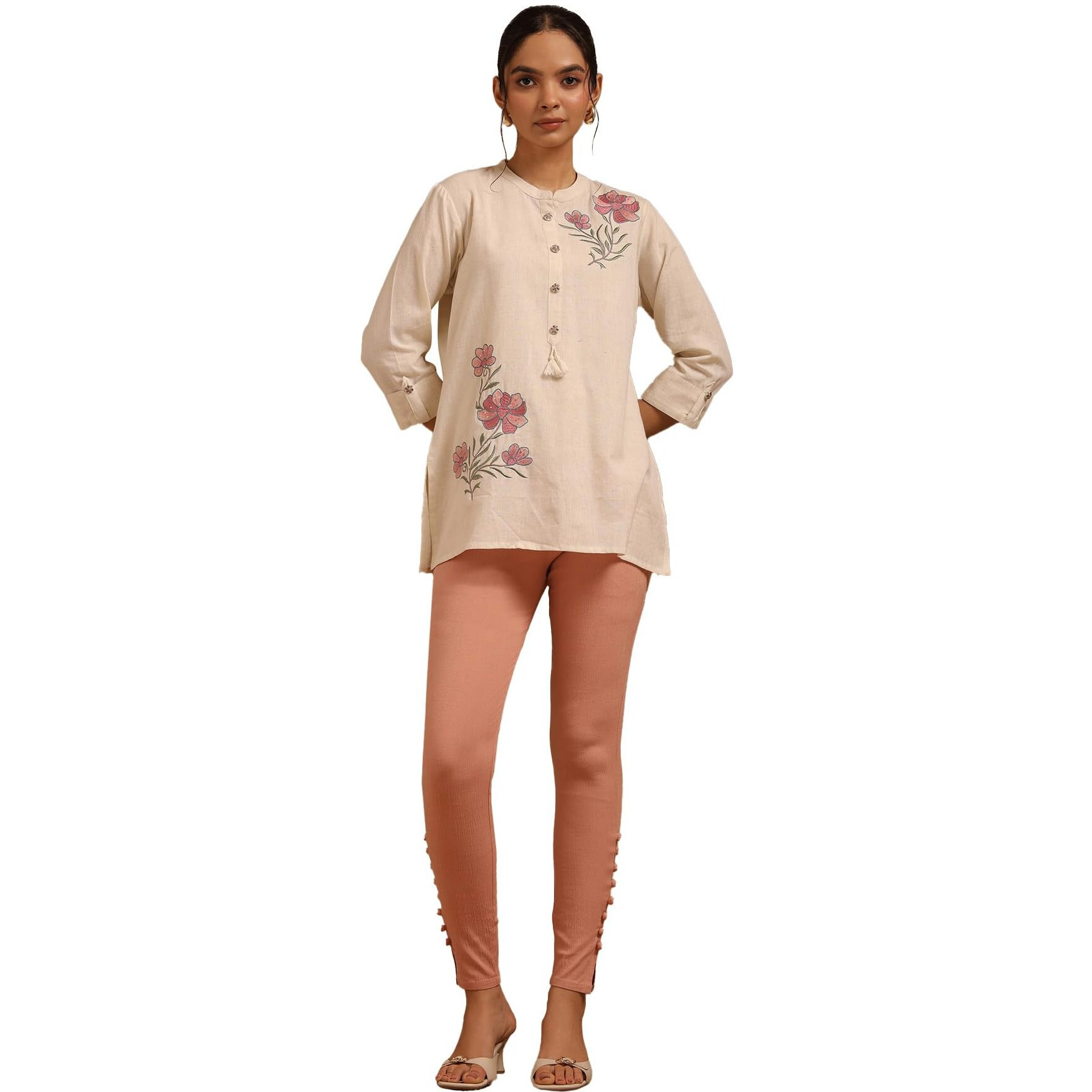 Soch Pink Cotton Solid Pant