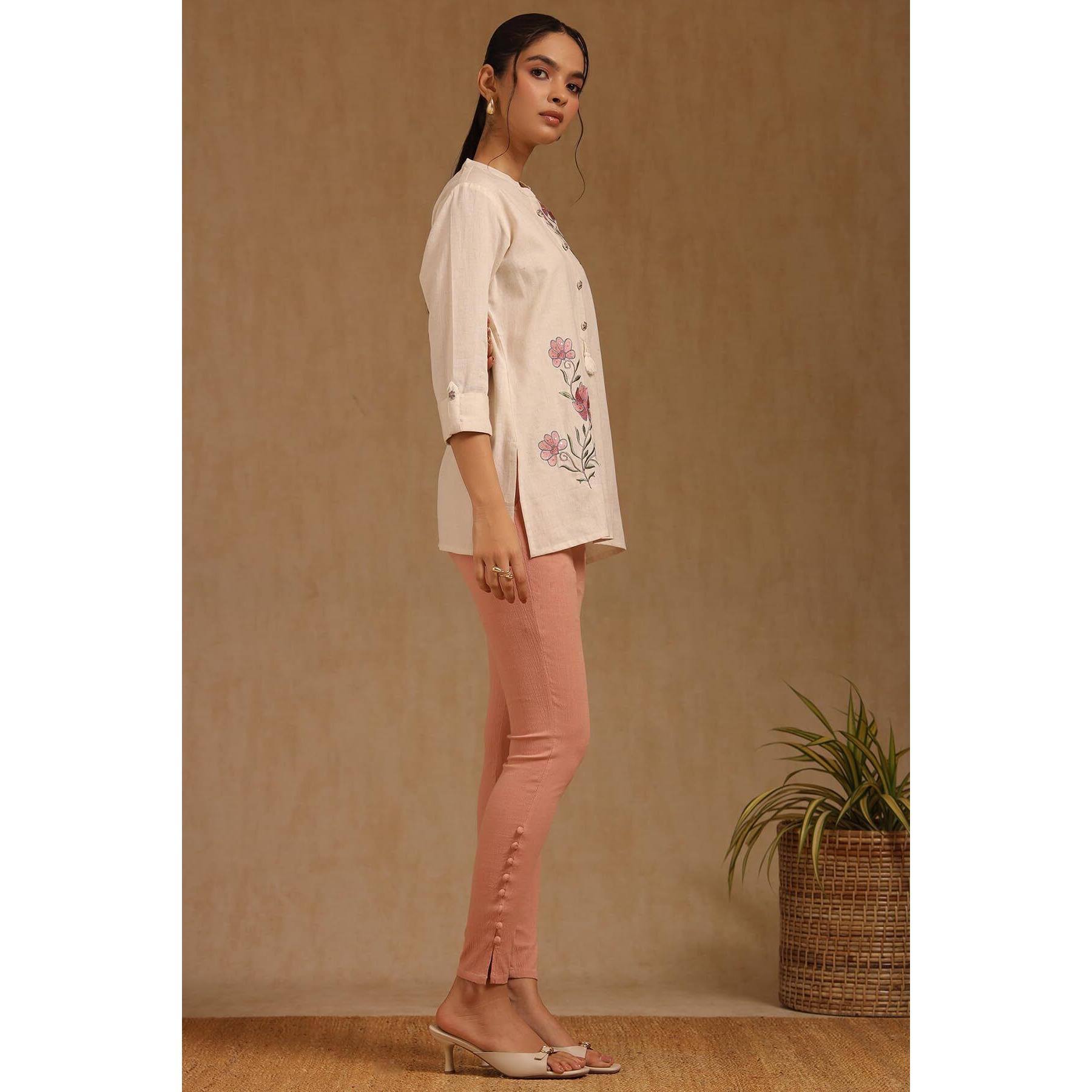 Soch Pink Cotton Solid Pant