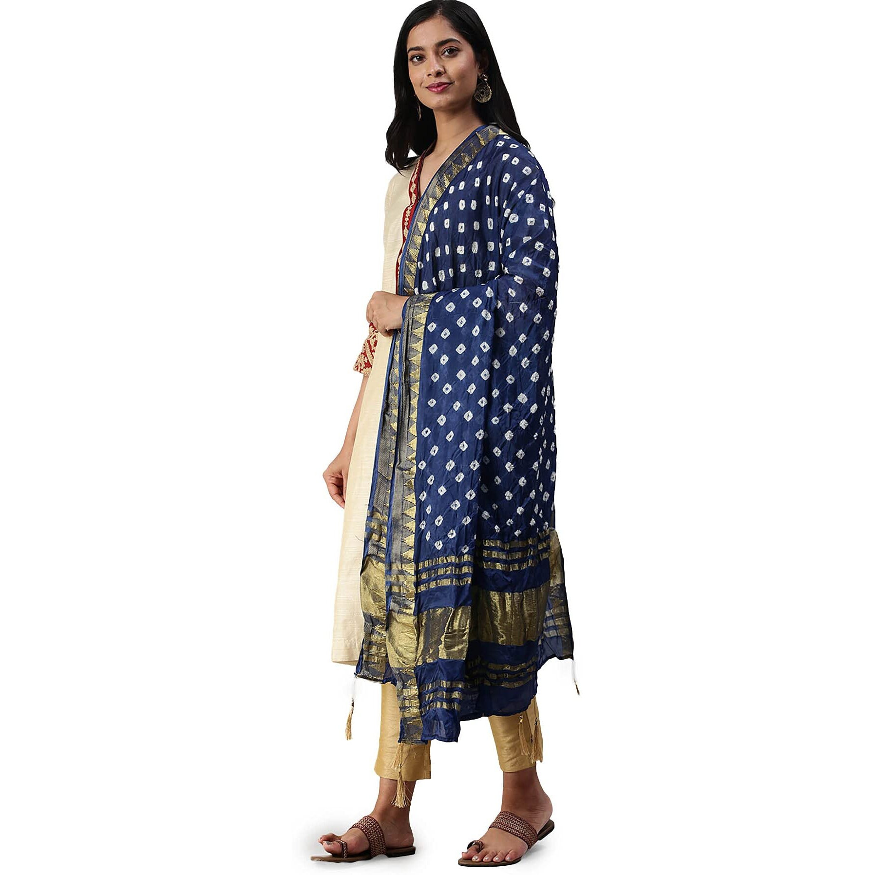 Soch Cotton Blend Self Design Women Dupatta