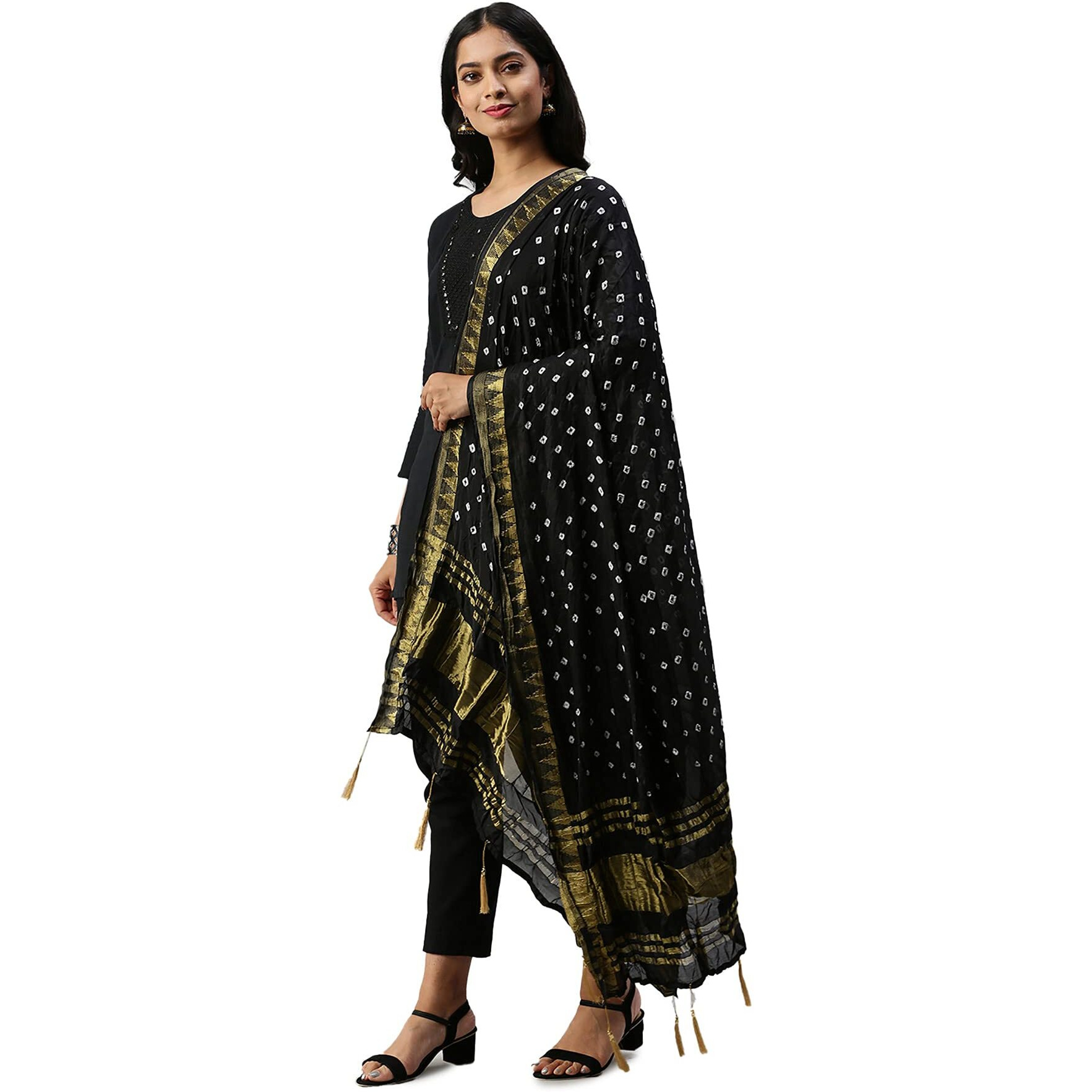 Soch Art Silk Blend Self Design Women Dupatta