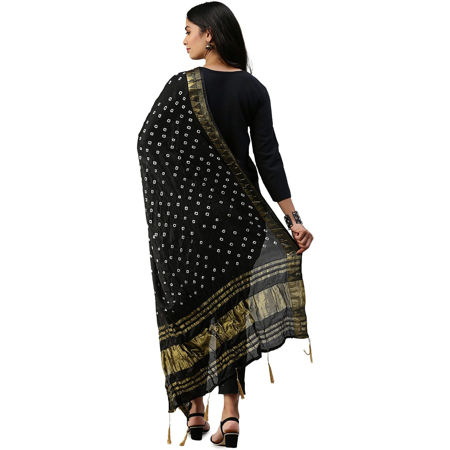 Soch Art Silk Blend Self Design Women Dupatta