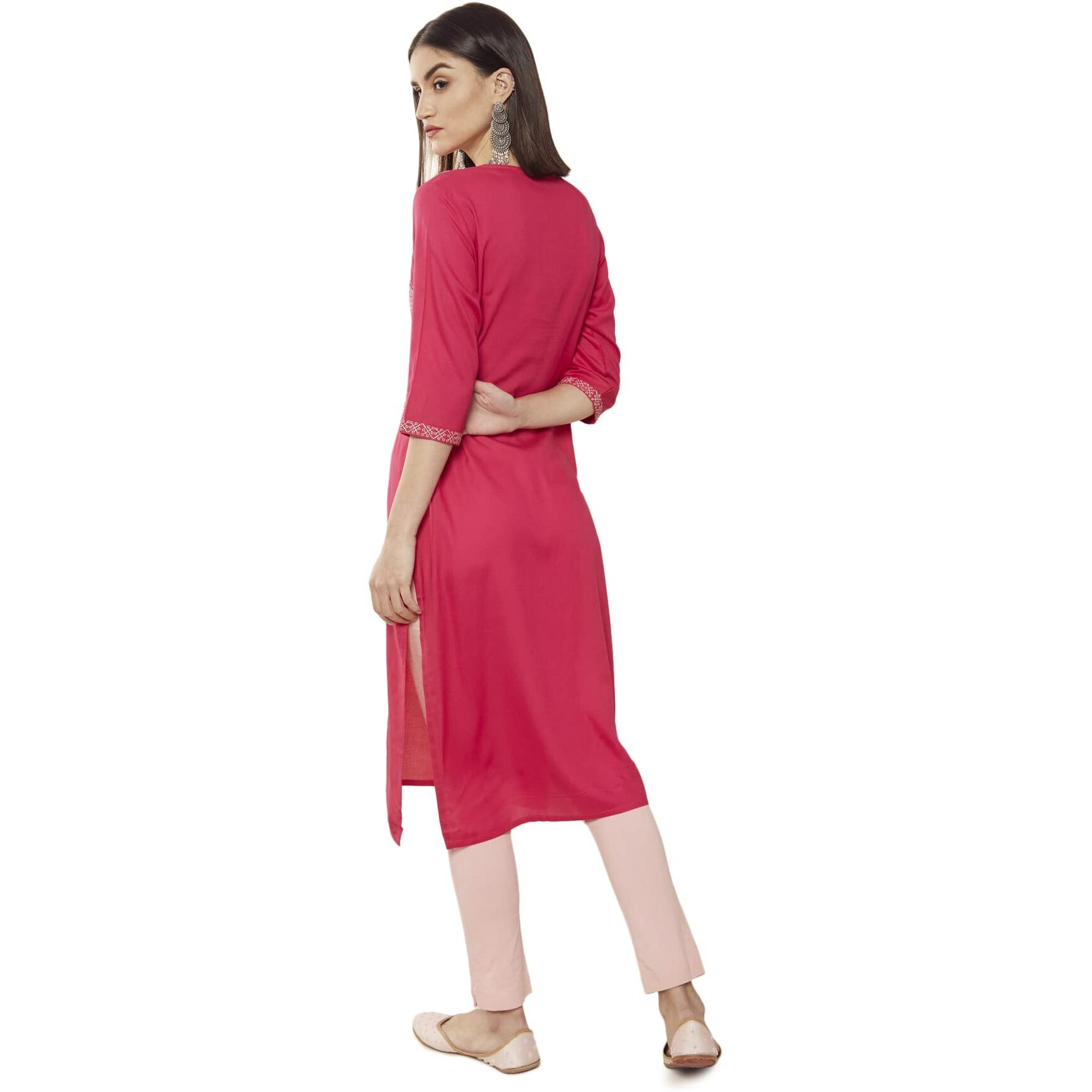 Soch Women Pink Rayon Kurta
