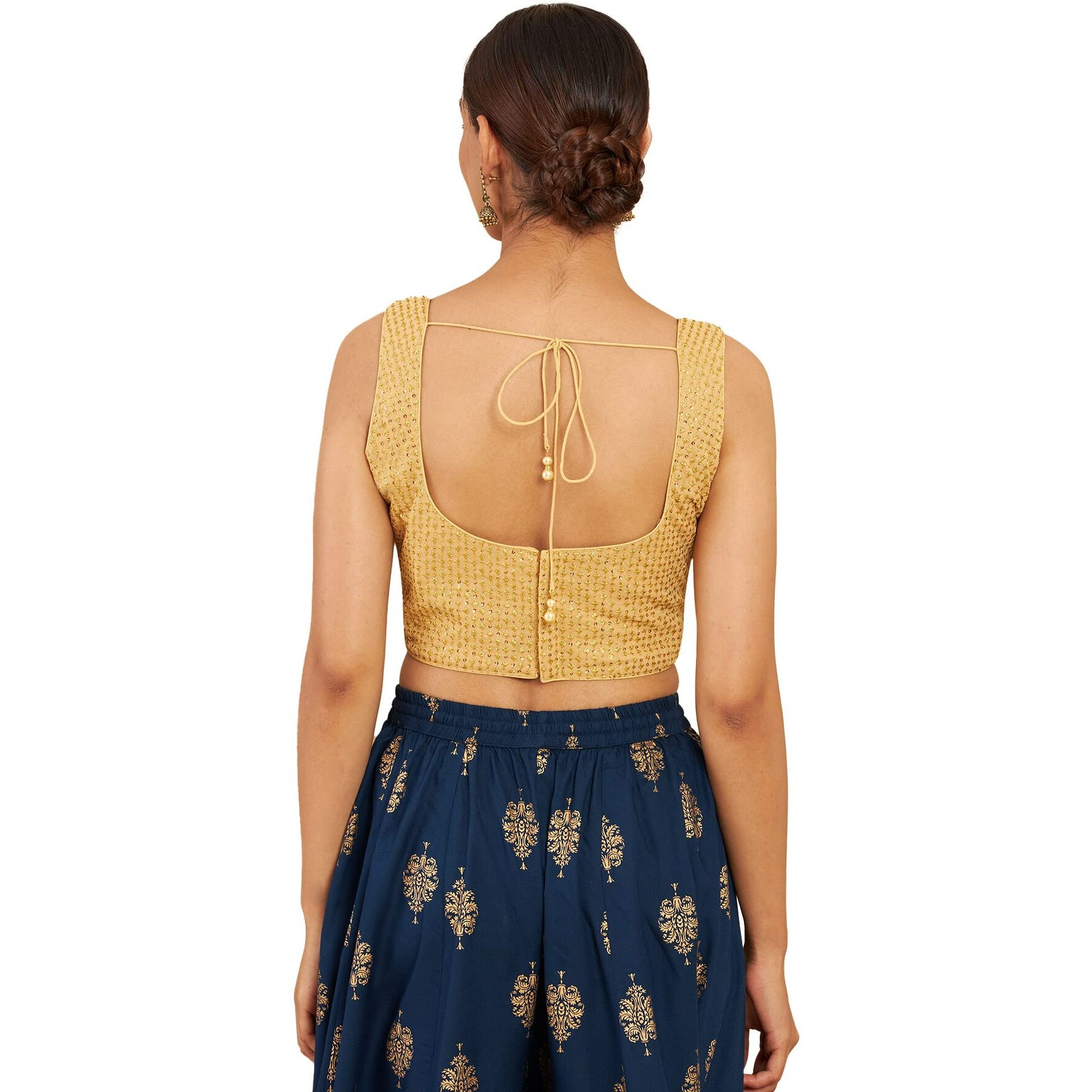 Soch Gold Art Silk Blouse With Embroidery And Sequins