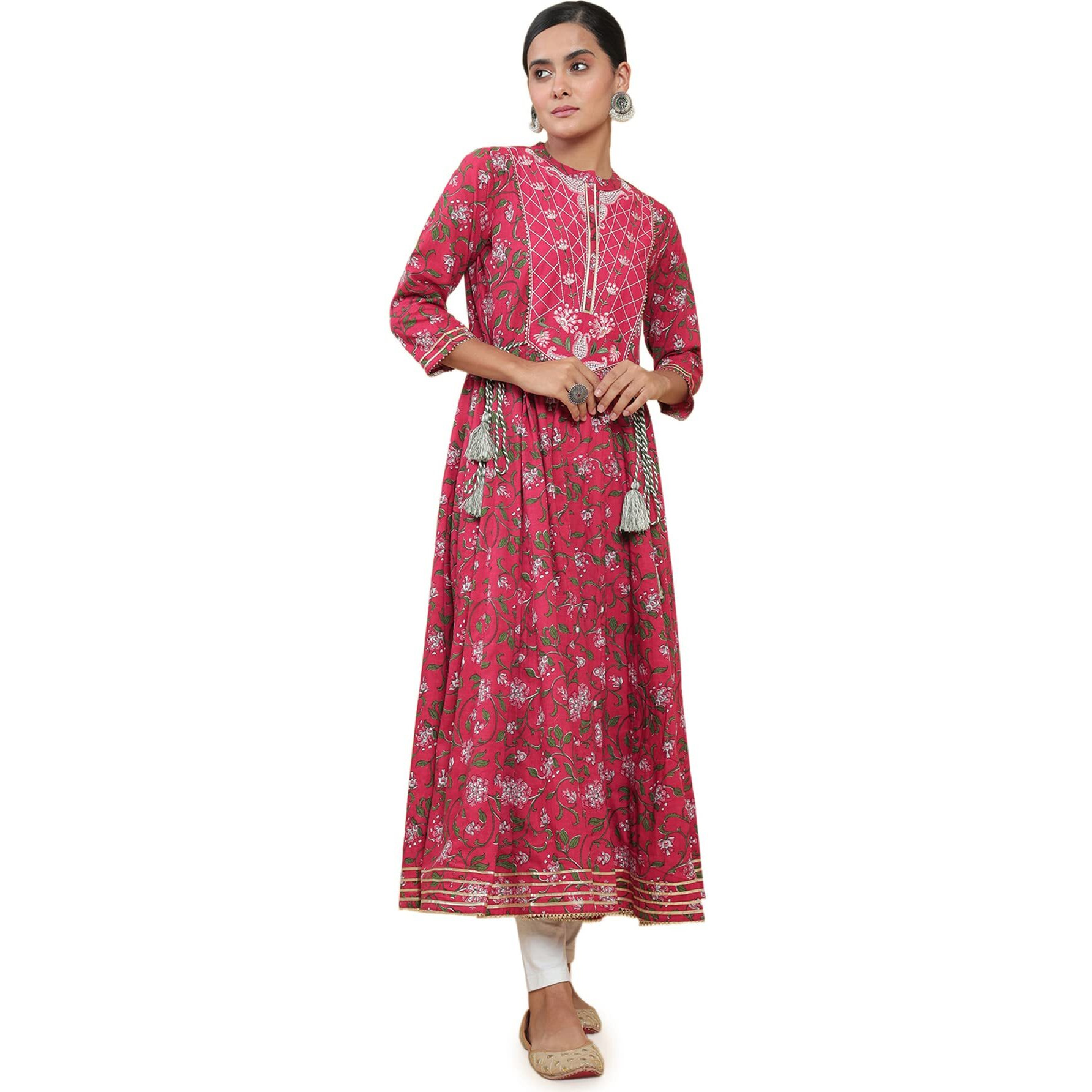 Soch Women Maroon Printed Kurta