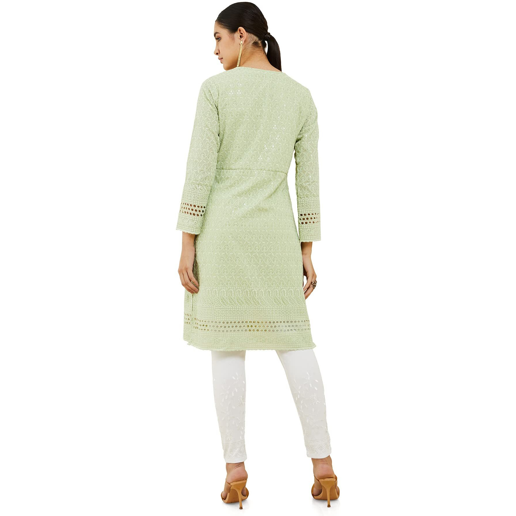 Soch Women Cotton Floral Green Kurta