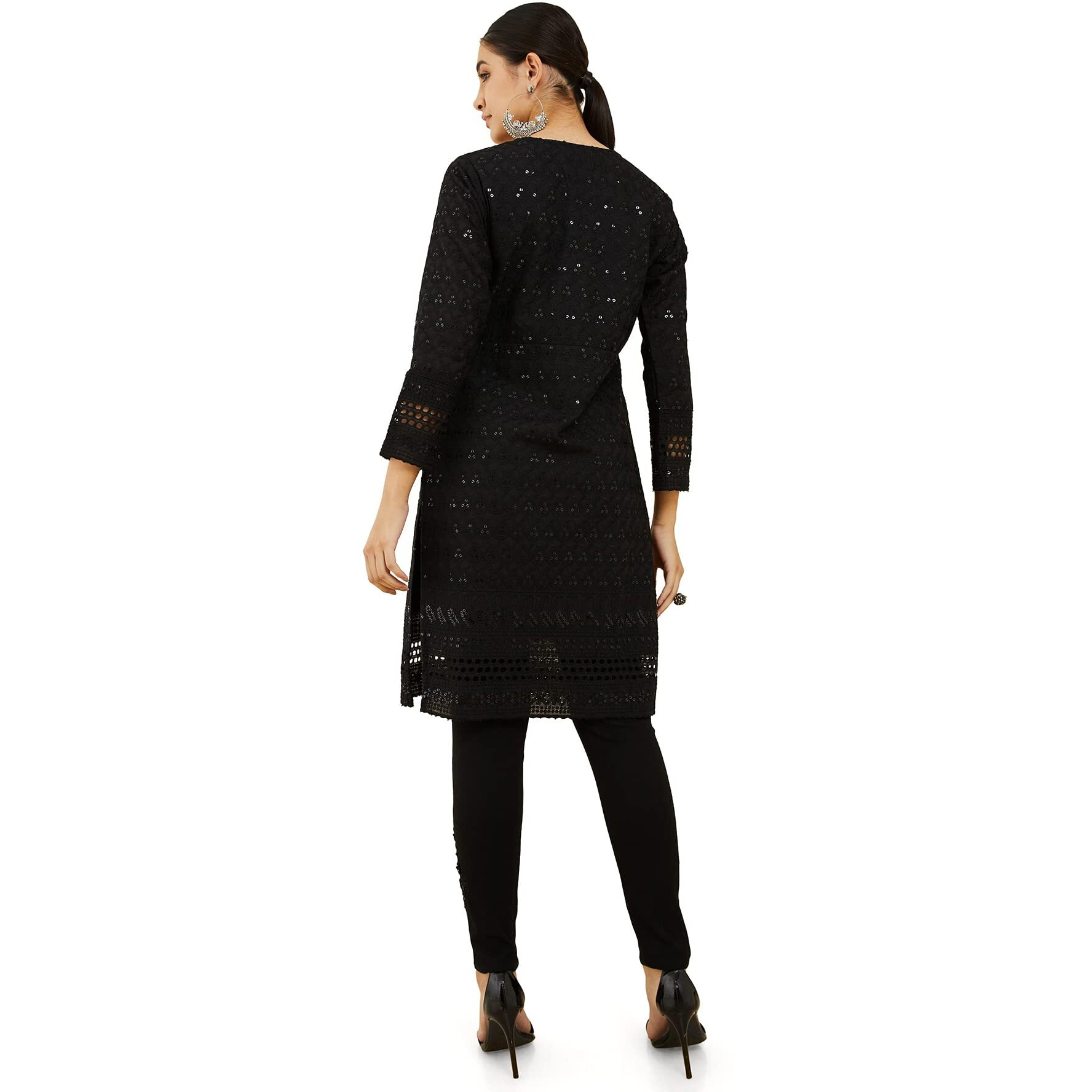 Soch Women Cotton Floral Black Kurta