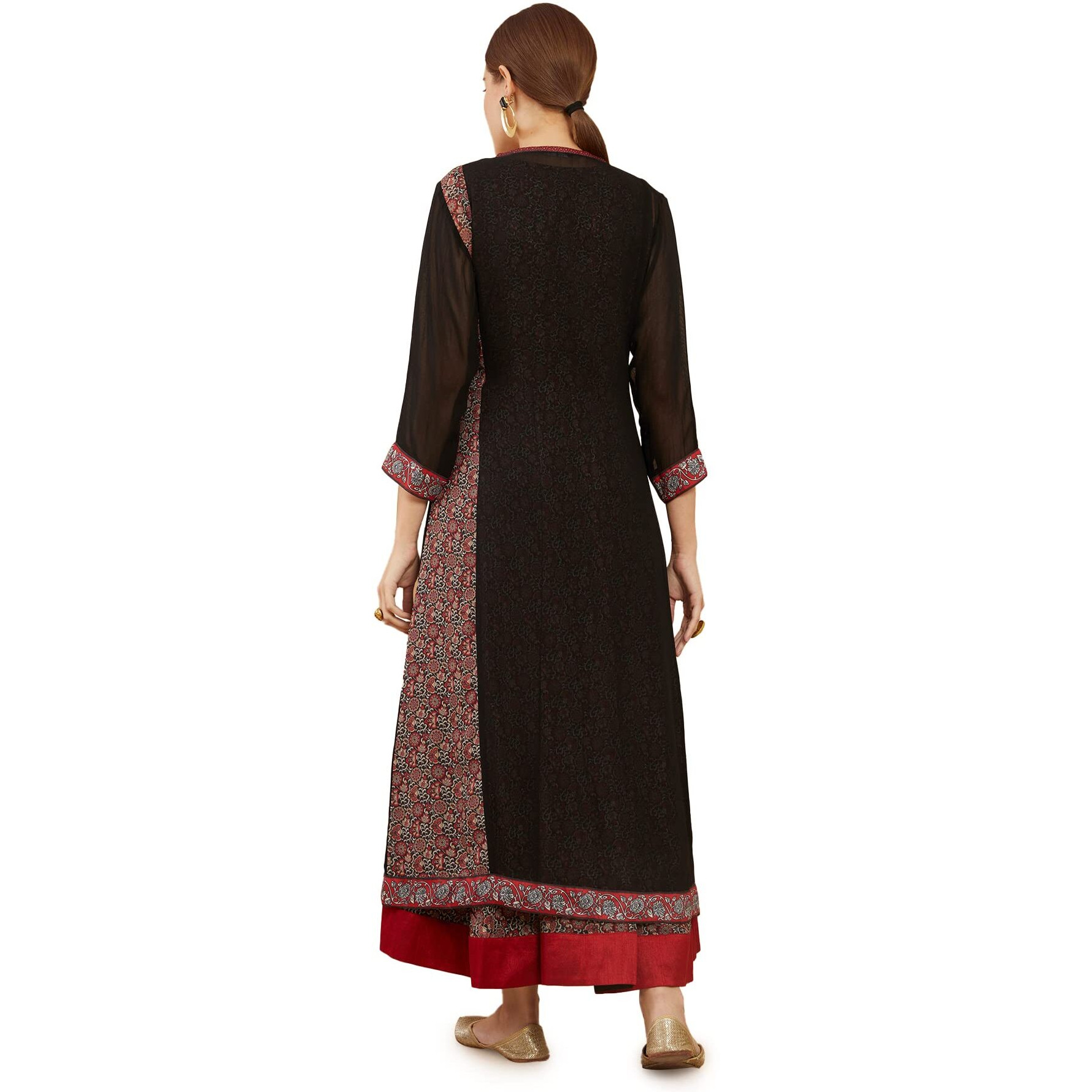 Soch Women Georgette Black Print Dress