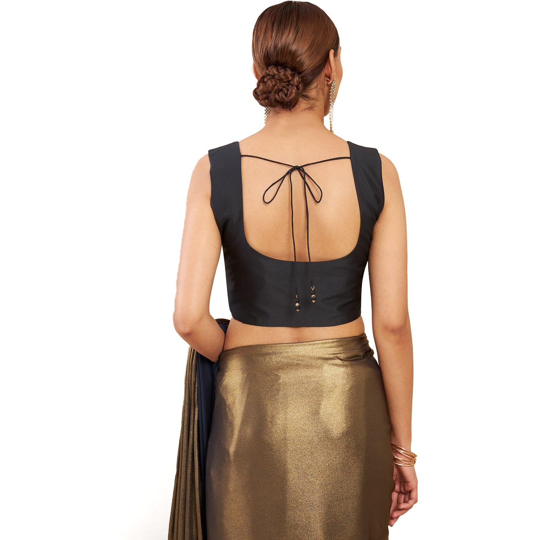 Soch Women's Taffeta Sleeveless Regular Fit Blouse, Black, 36