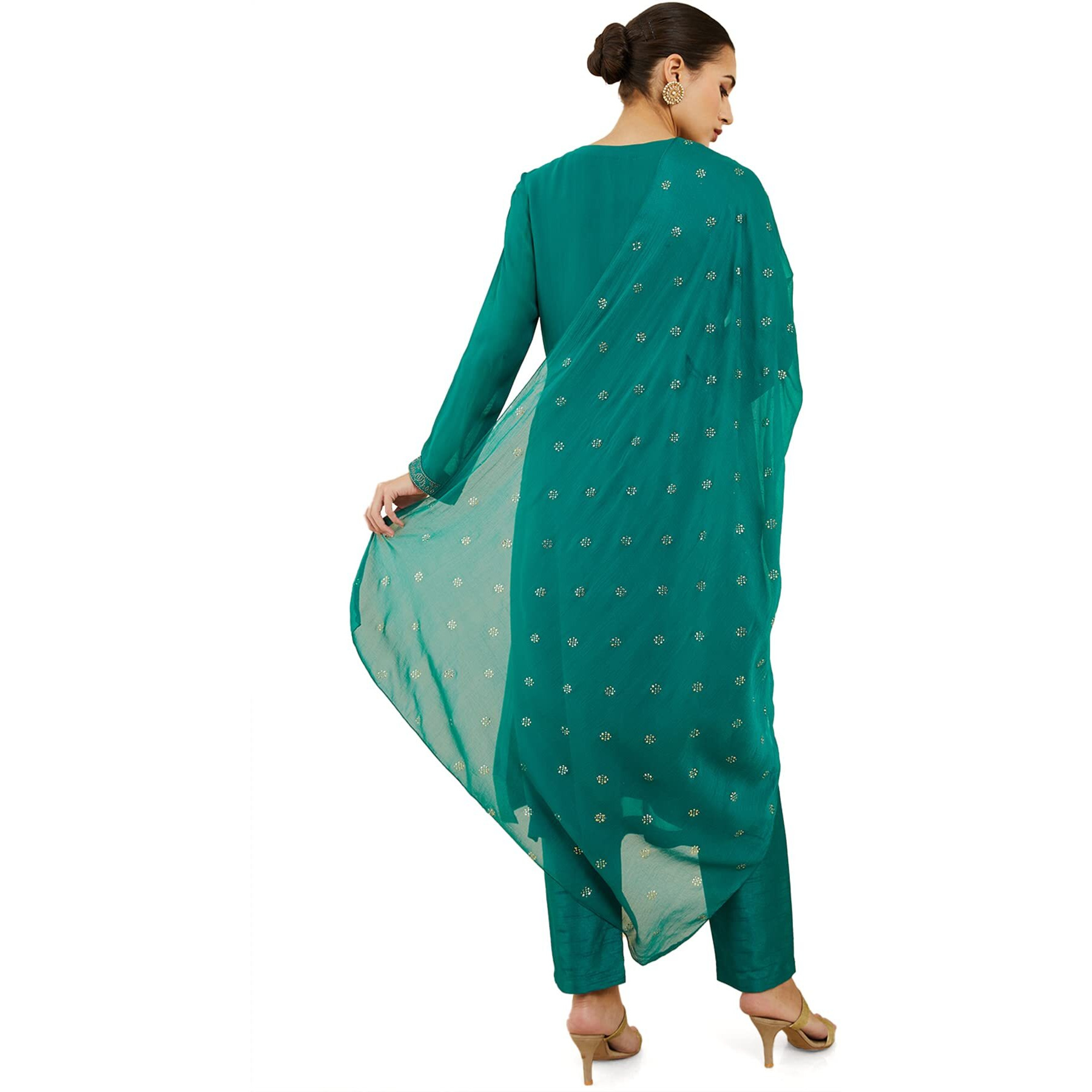 Soch Women Blue Solid Georgette Suit Set