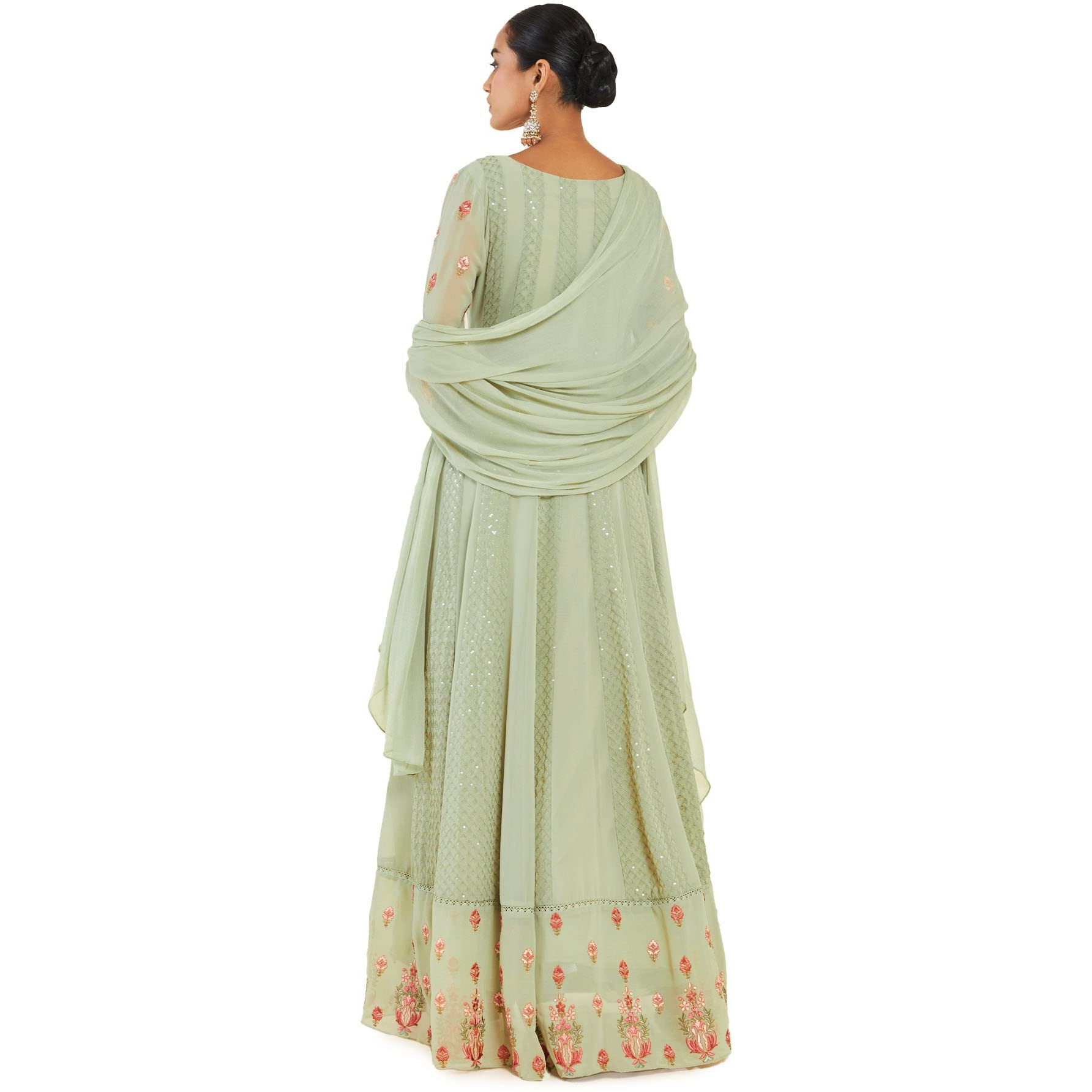 Soch Women Green Georgette Floral Gown (8907715809220_Green_X-Large)