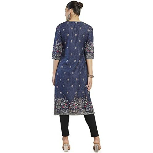 Soch Women Blue Polyester Printed Kurta(8907715865769_Blue_Medium)