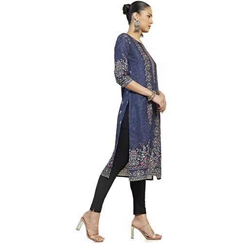 Soch Women Blue Polyester Printed Kurta(8907715865769_Blue_Medium)