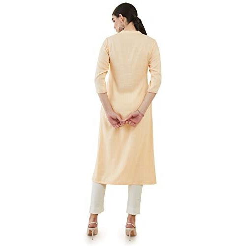 Soch Light Yellow Rayon Kurta With Multicolour Floral Embroidery