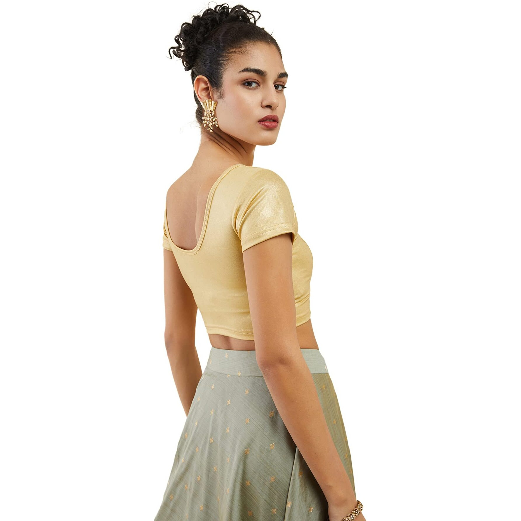 Soch Gold Cotton Prince Cut Blouse