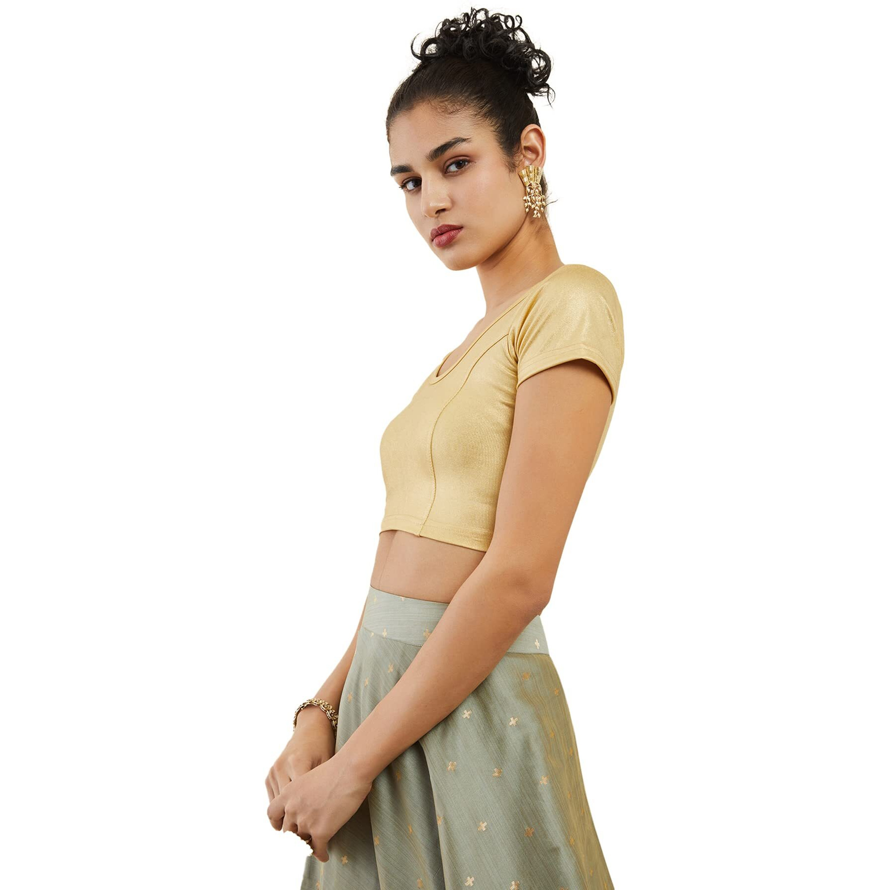 Soch Gold Cotton Prince Cut Blouse