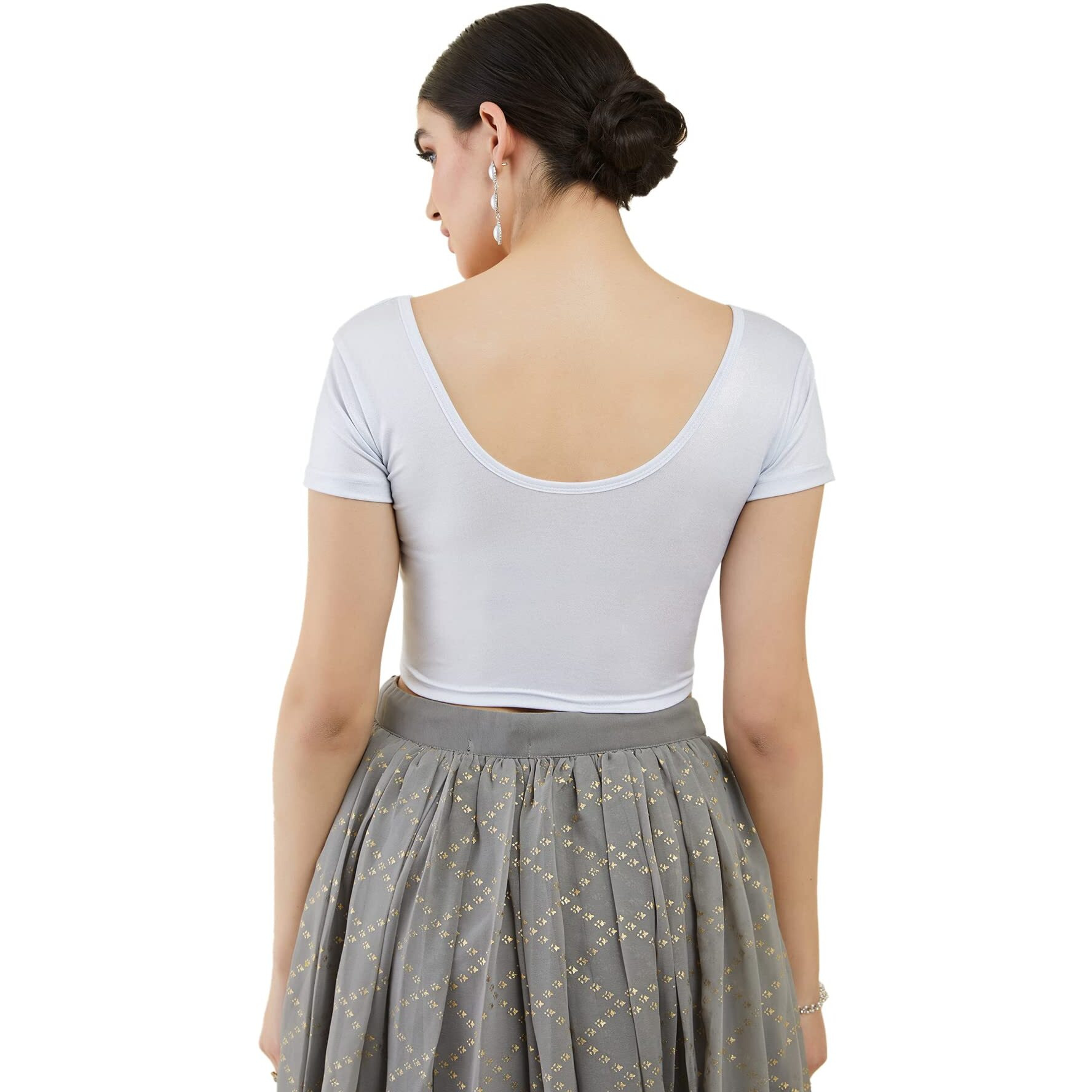 Soch Silver Cotton Lycra Princess Cut Blouse