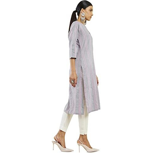 Soch Women Grey Cotton Printed Kurta(8907715884616_Grey_M)