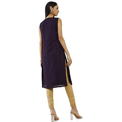 Soch Women Purple Georgette Embroidered Kurta(Purple_L)