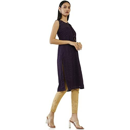 Soch Women Purple Georgette Embroidered Kurta(Purple_L)