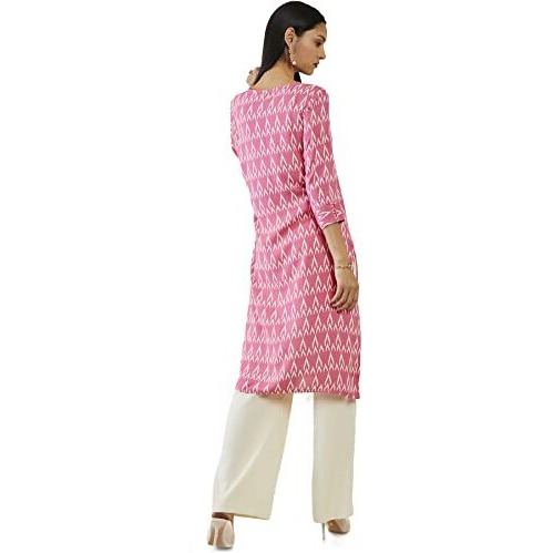 Soch Women Rayon Printed Kurta (Pink_Xs)