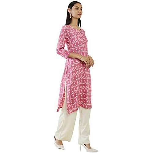 Soch Women Rayon Printed Kurta (Pink_Xs)