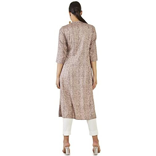 Soch Women Brown Rayon Printed Kurta(8907715913798_Brown_S)