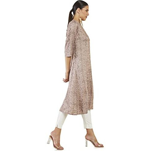 Soch Women Brown Rayon Printed Kurta(8907715913798_Brown_S)