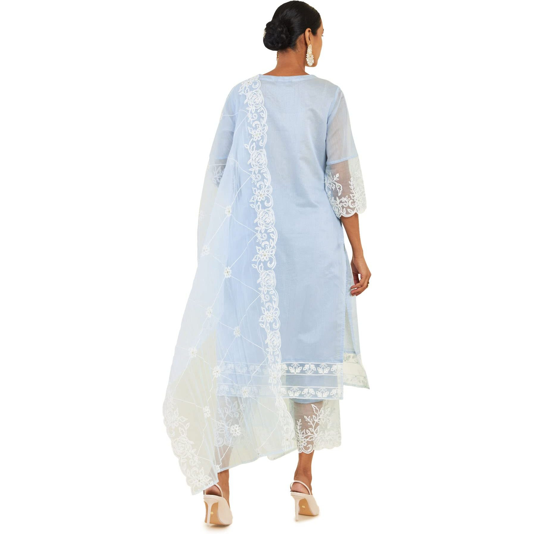 Soch Women Blue Chanderi Floral Suit Set (8907715942620_Blue_L)
