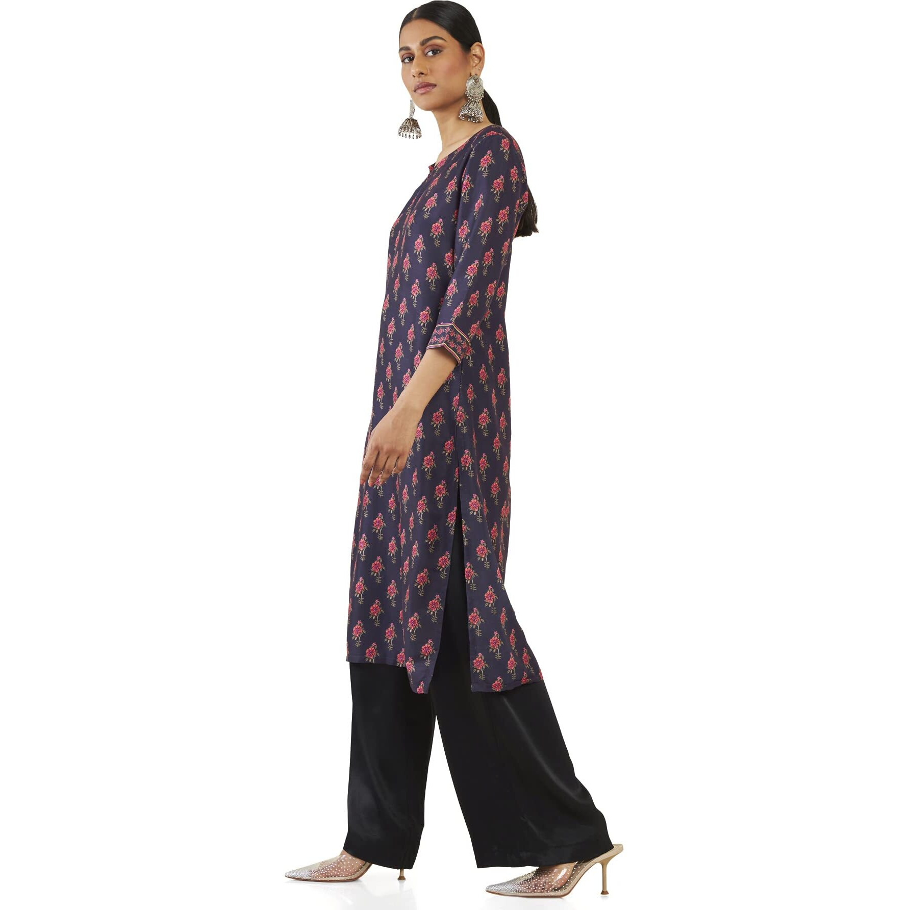 Soch Women Maroon Modal Printed Kurta(8907715976663_Maroon_Xs)