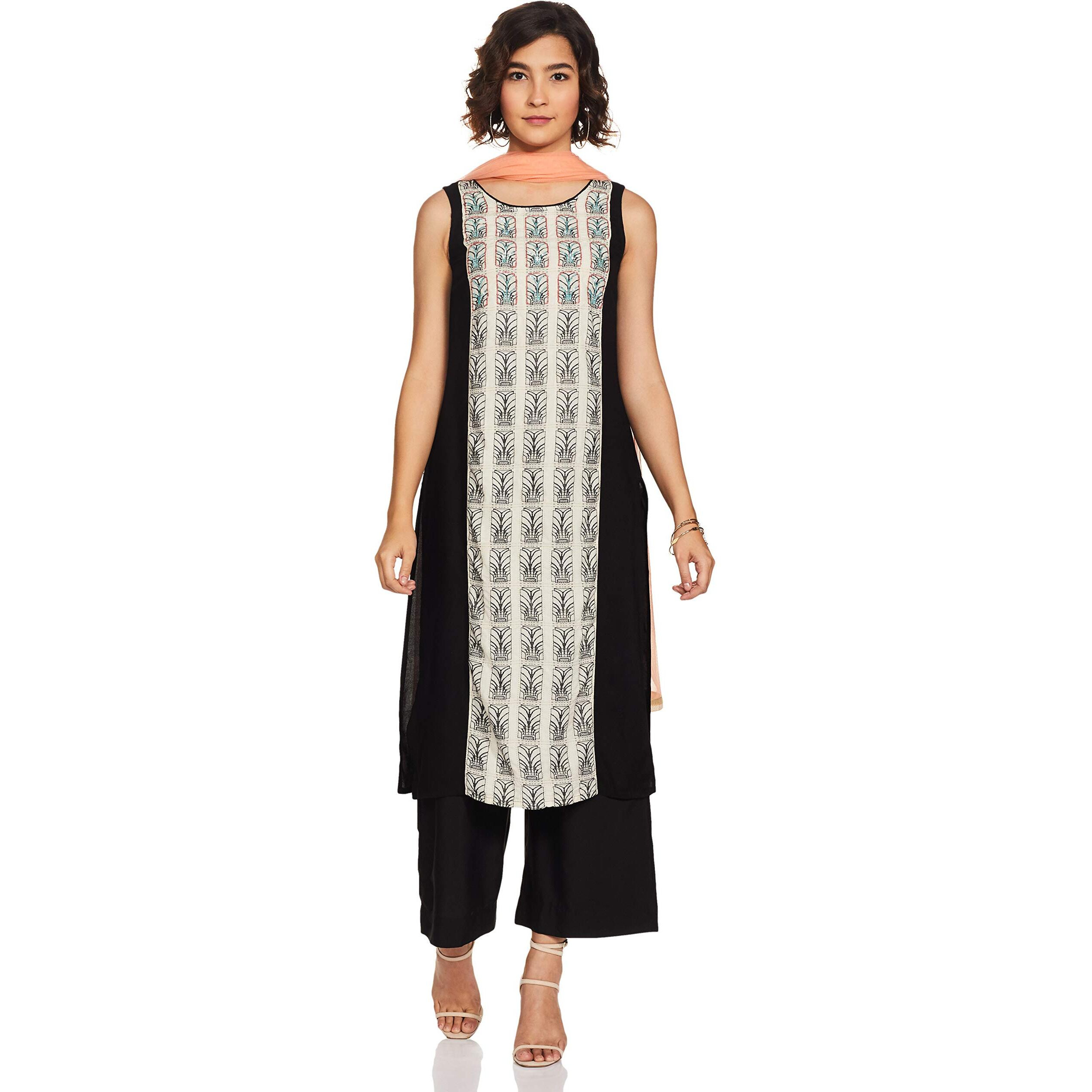 Aurelia Women's Rayon Salwar Suit Set (18Fed10746-79084_T-White_M)