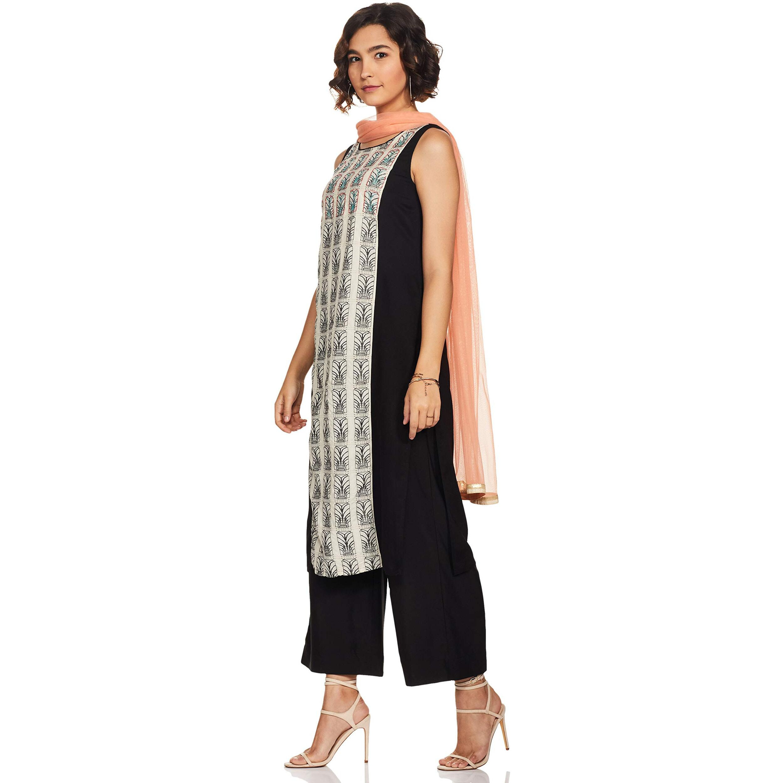 Aurelia Women's Rayon Salwar Suit Set (18Fed10746-79084_T-White_M)