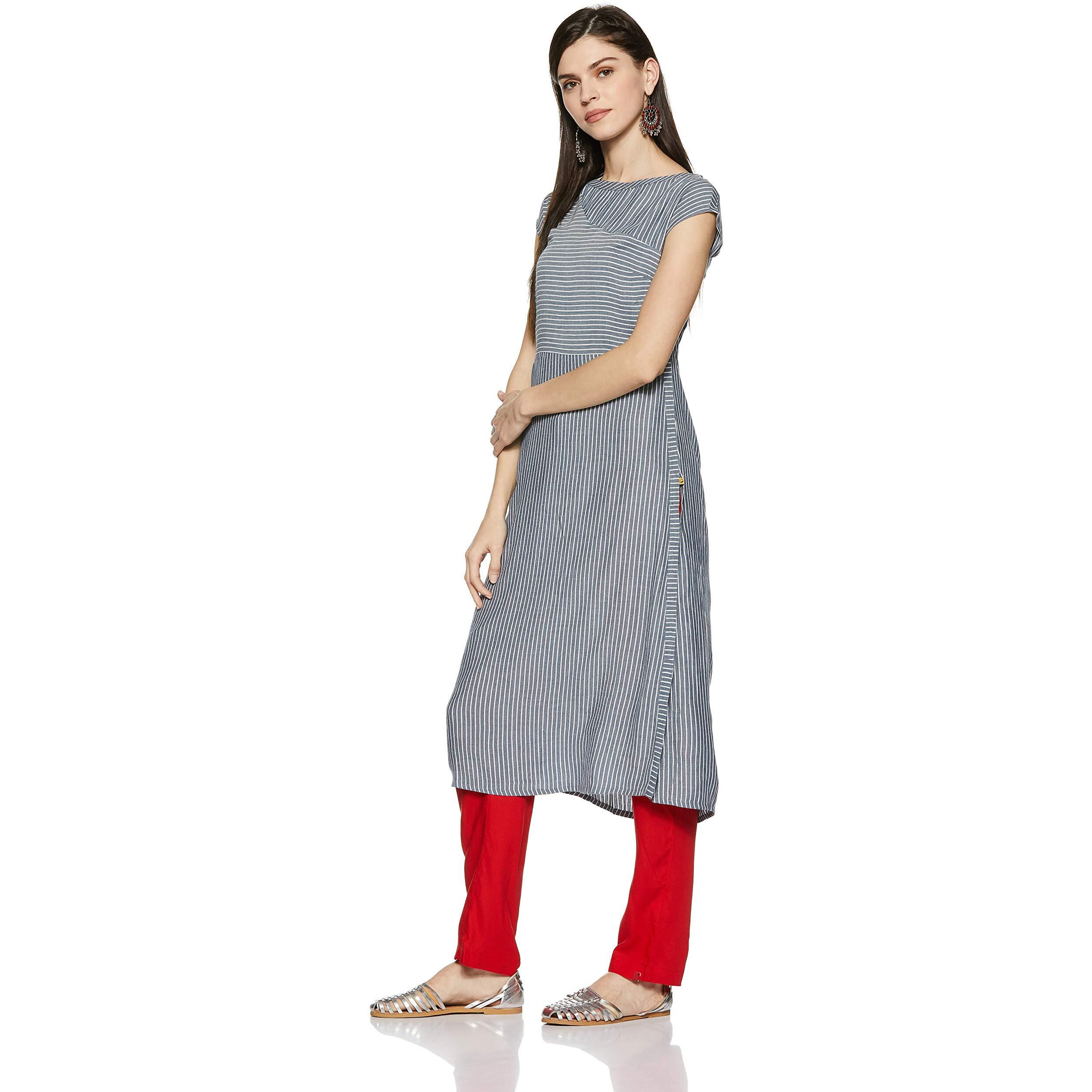 Aurelia Women's Straight Kurta (18Aua10268-300380_Blue_Xx-Large)
