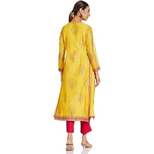 Wishful By W Women's A-Line Kurta (18Aus11591-50361_Yellow_8)