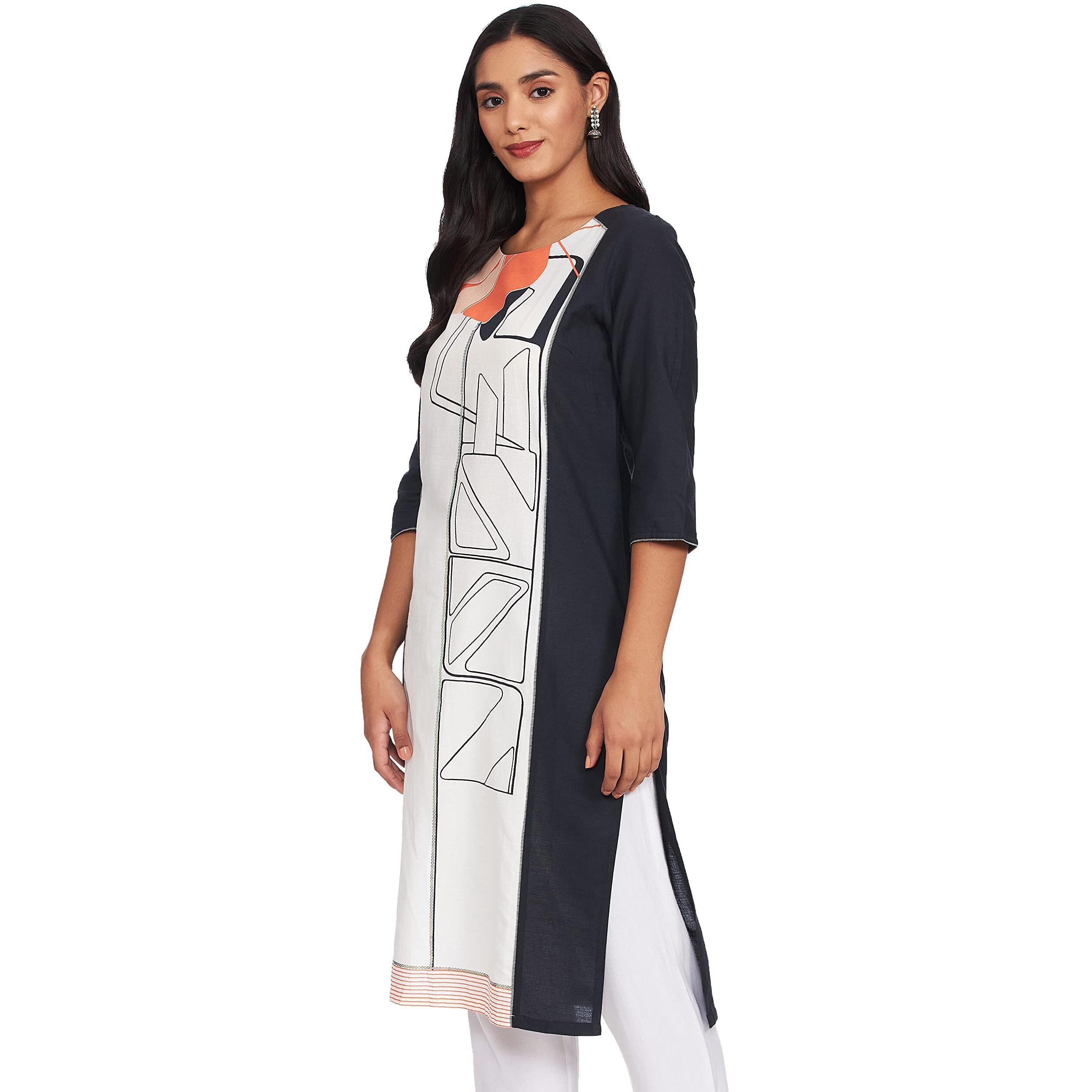 W For Woman Women's Straight Kurta (18Auw17606-51593_Ecru_12)