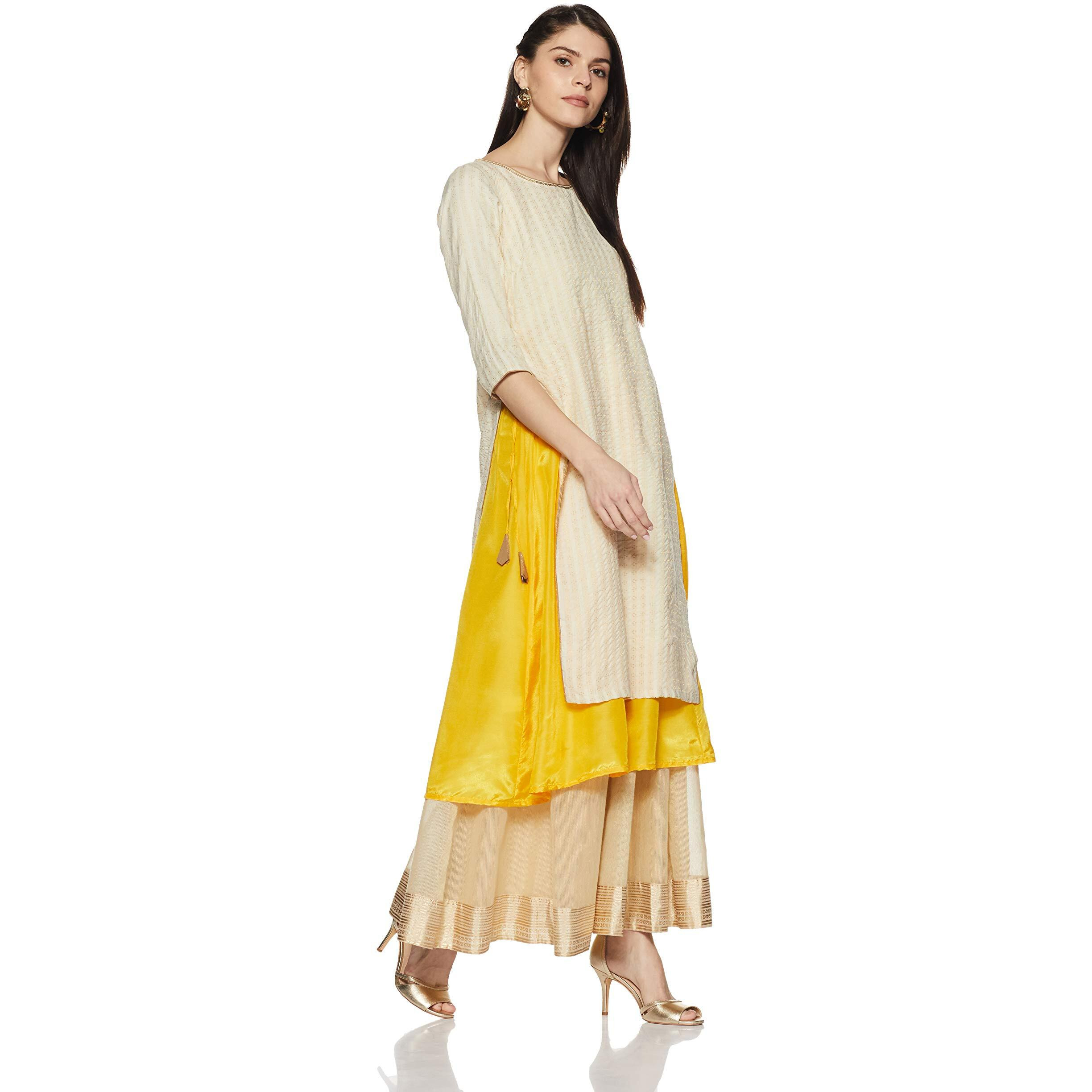 Aurelia Women's Rayon Kurta (18Aua10148-300036_White_Medium)