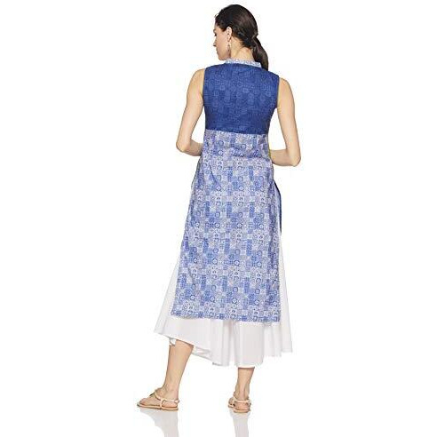 Aurelia Women's Straight Kurta (18Aua10056-100019_Blue_Small)