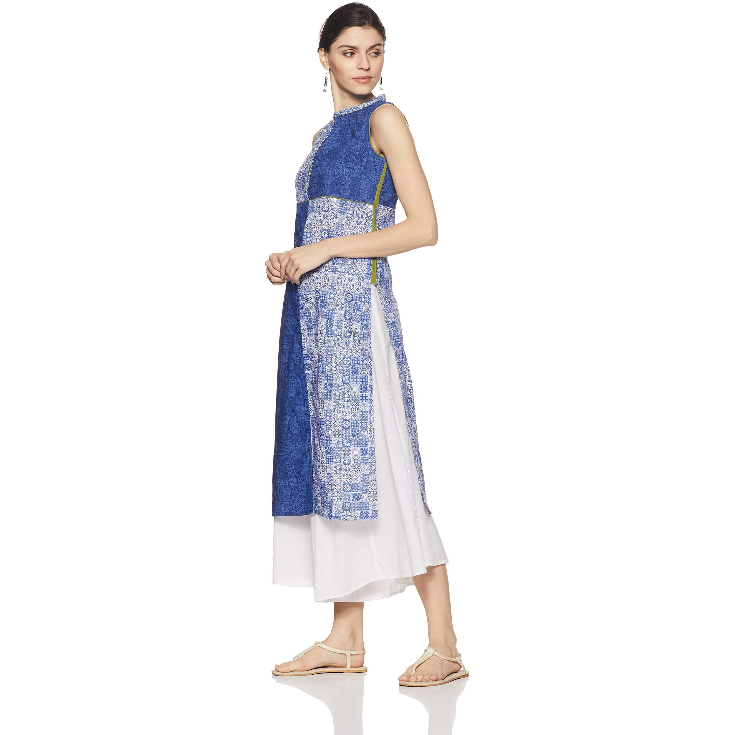 Aurelia Women's Straight Kurta (18Aua10056-100019_Blue_Small)